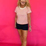 Junie Stripe Tee in Lychee by Z Supply - Shabby 2 Chic Boutiques