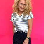 Junie Stripe Tee  in True Navy (Z Supply) - Shabby 2 Chic Boutiques