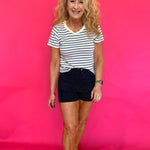 Junie Stripe Tee  in True Navy (Z Supply) - Shabby 2 Chic Boutiques