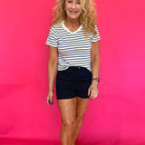 Junie Stripe Tee  in True Navy (Z Supply) - Shabby 2 Chic Boutiques