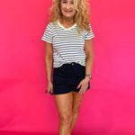 Junie Stripe Tee  in True Navy (Z Supply) - Shabby 2 Chic Boutiques