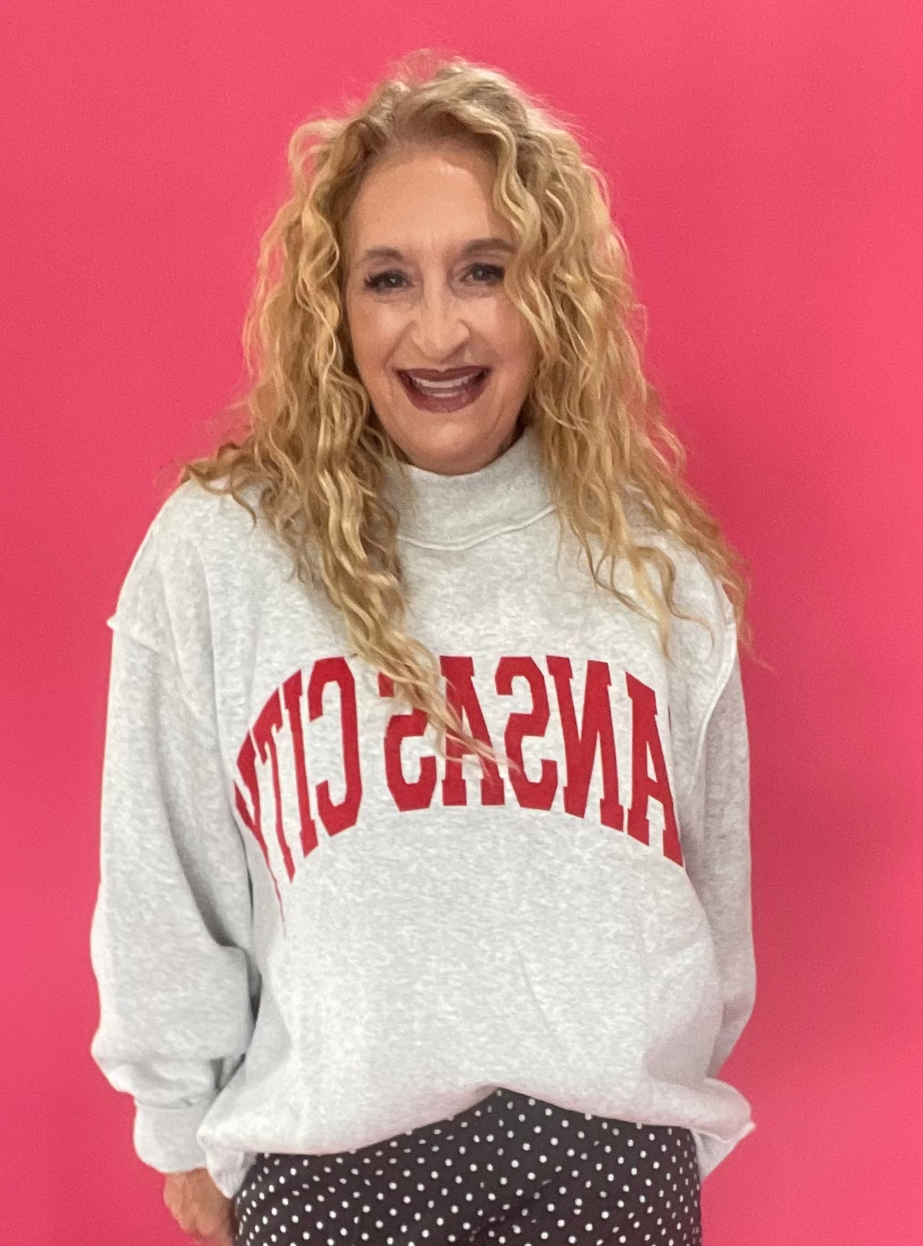 'KANSAS CITY & KC' Reversible Mock-Neck Sweatshirt