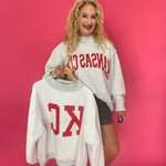 'KANSAS CITY & KC' Reversible Mock-Neck Sweatshirt
