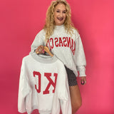 'KANSAS CITY & KC' Reversible Mock-Neck Sweatshirt