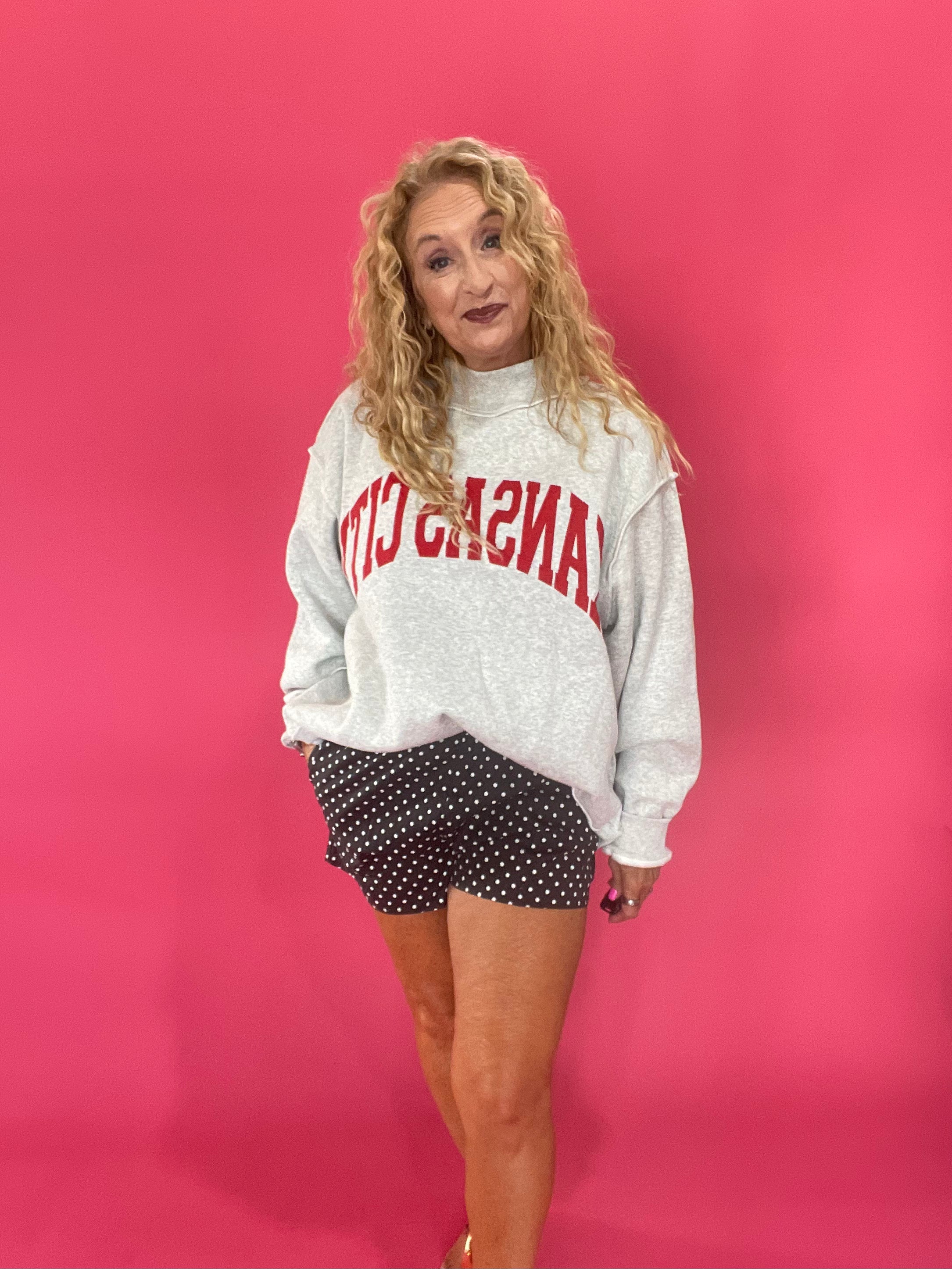 'KANSAS CITY & KC' Reversible Mock-Neck Sweatshirt
