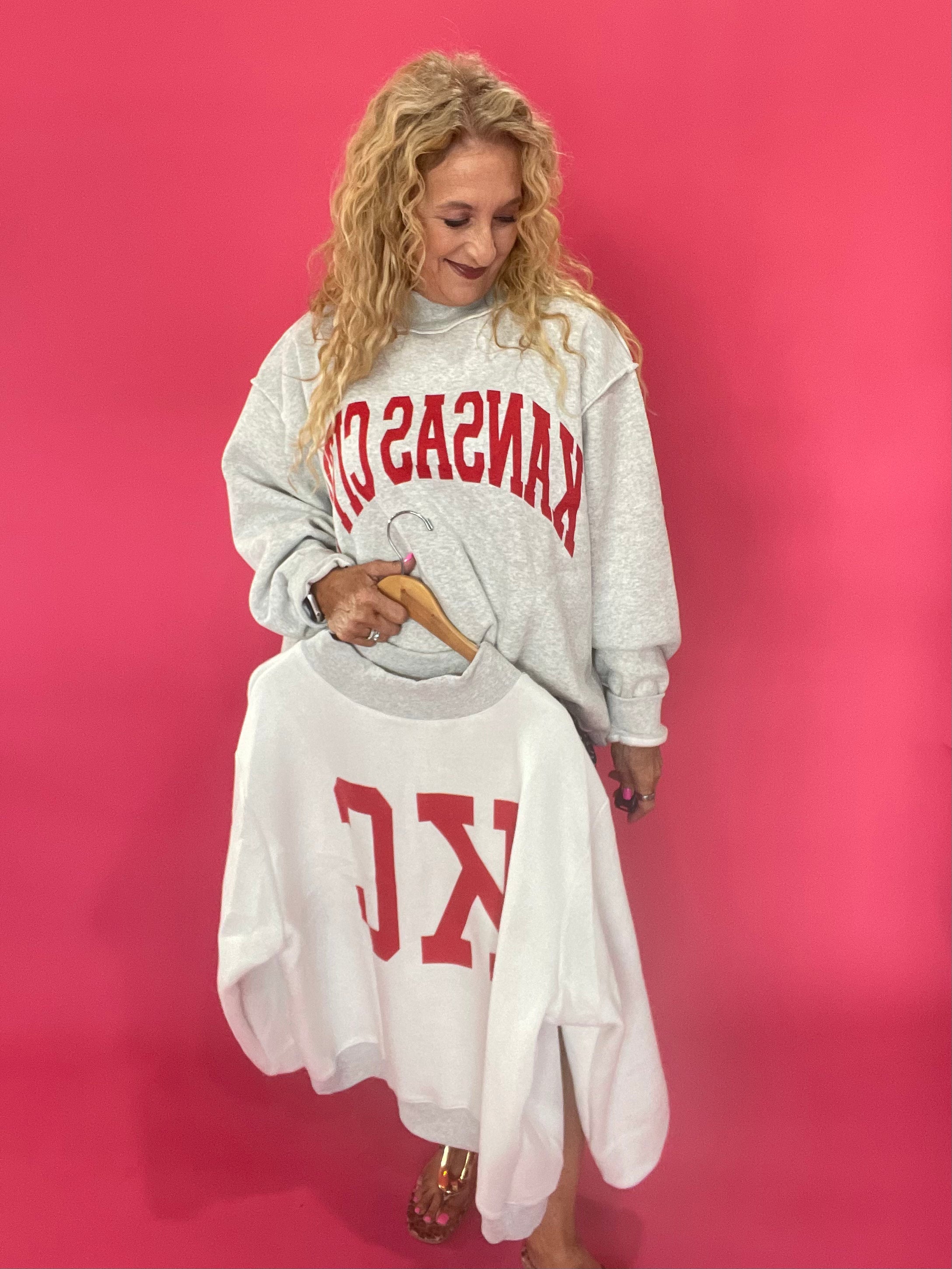 'KANSAS CITY & KC' Reversible Mock-Neck Sweatshirt
