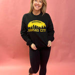 KC Arrowhead Skyline on Black Sweatshirt