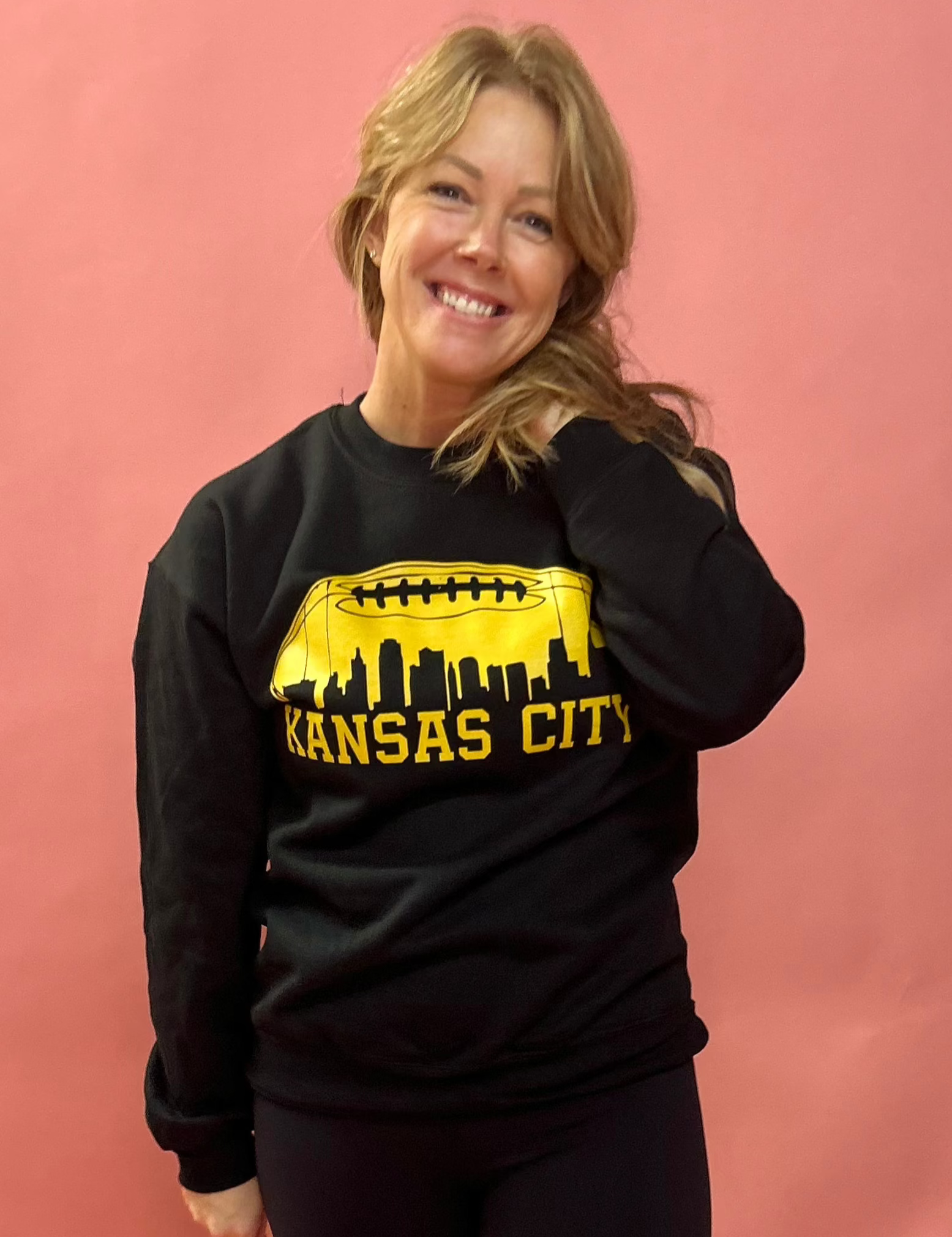 KC Arrowhead Skyline on Black Sweatshirt