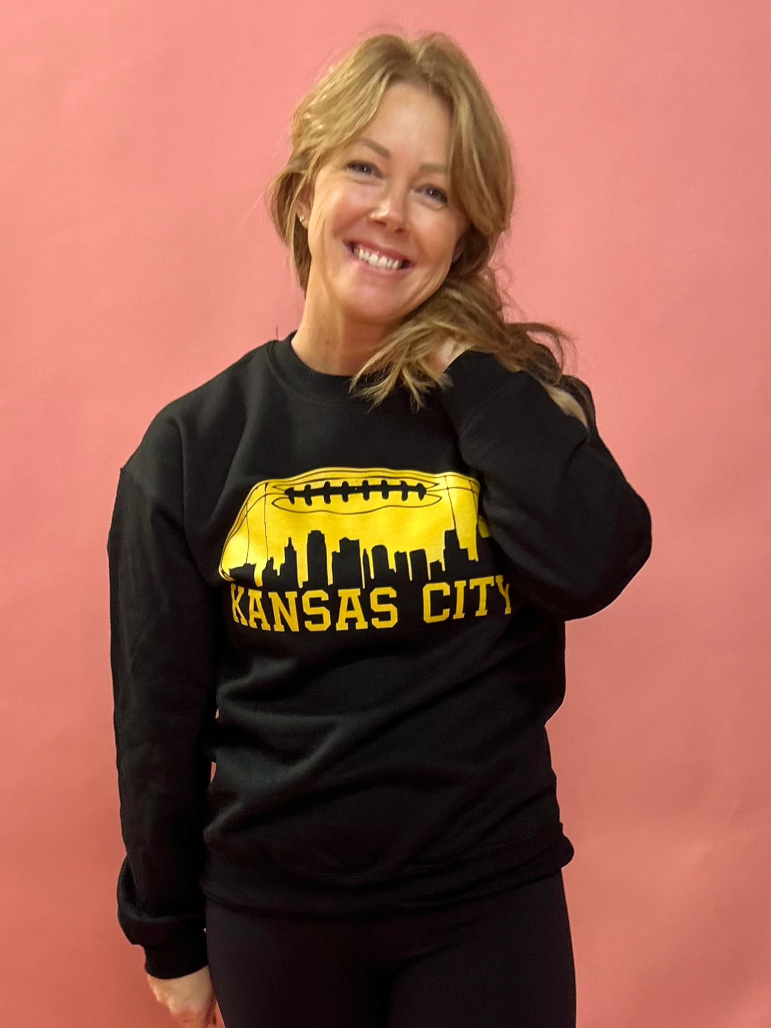 KC Arrowhead Skyline on Black Sweatshirt