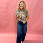 KC Colors Leopard KC Letters Grey Tee
