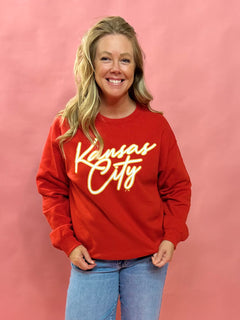 KC Script Outline KC Sweatshirt - Shabby 2 Chic Boutiques