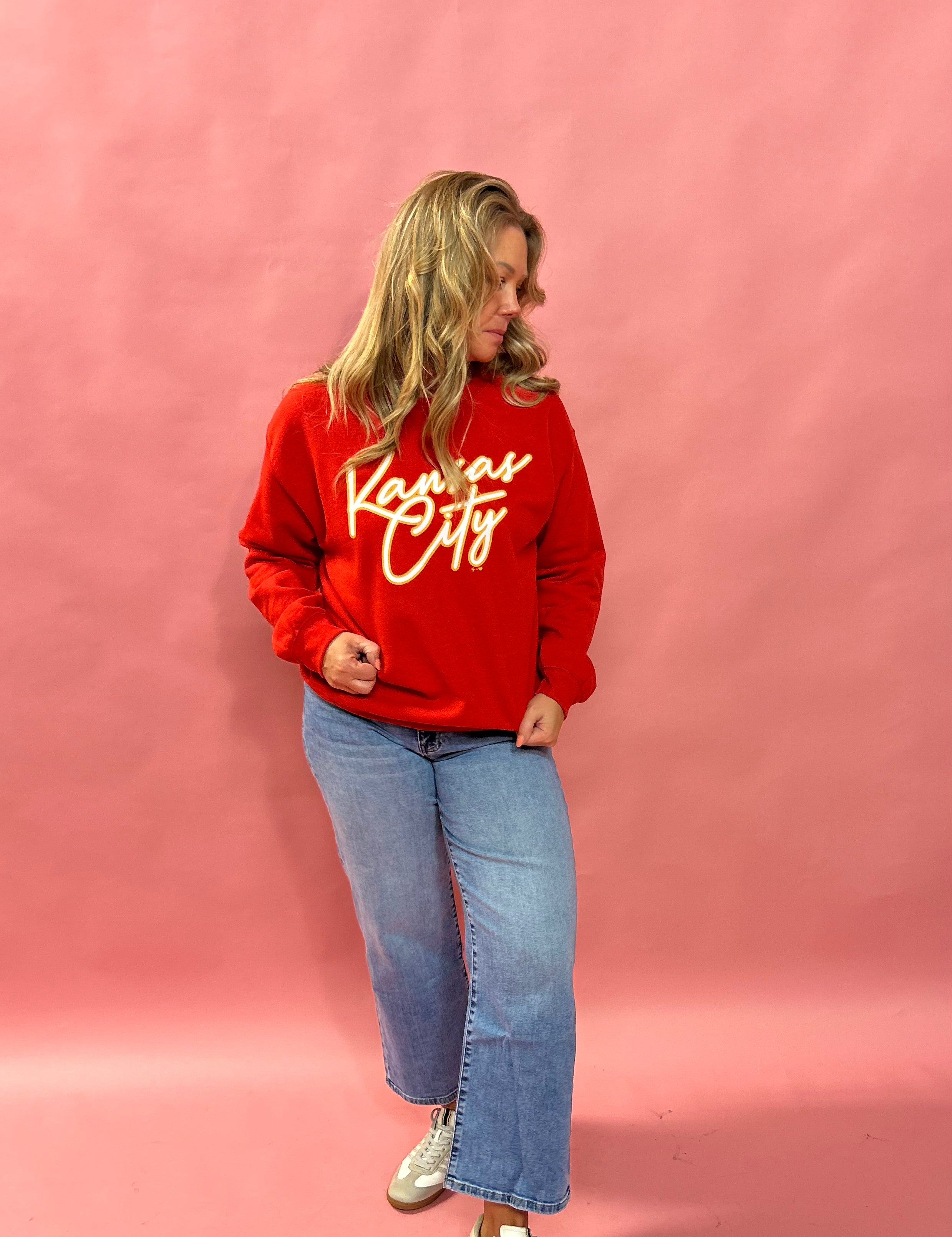 KC Script Outline KC Sweatshirt - Shabby 2 Chic Boutiques