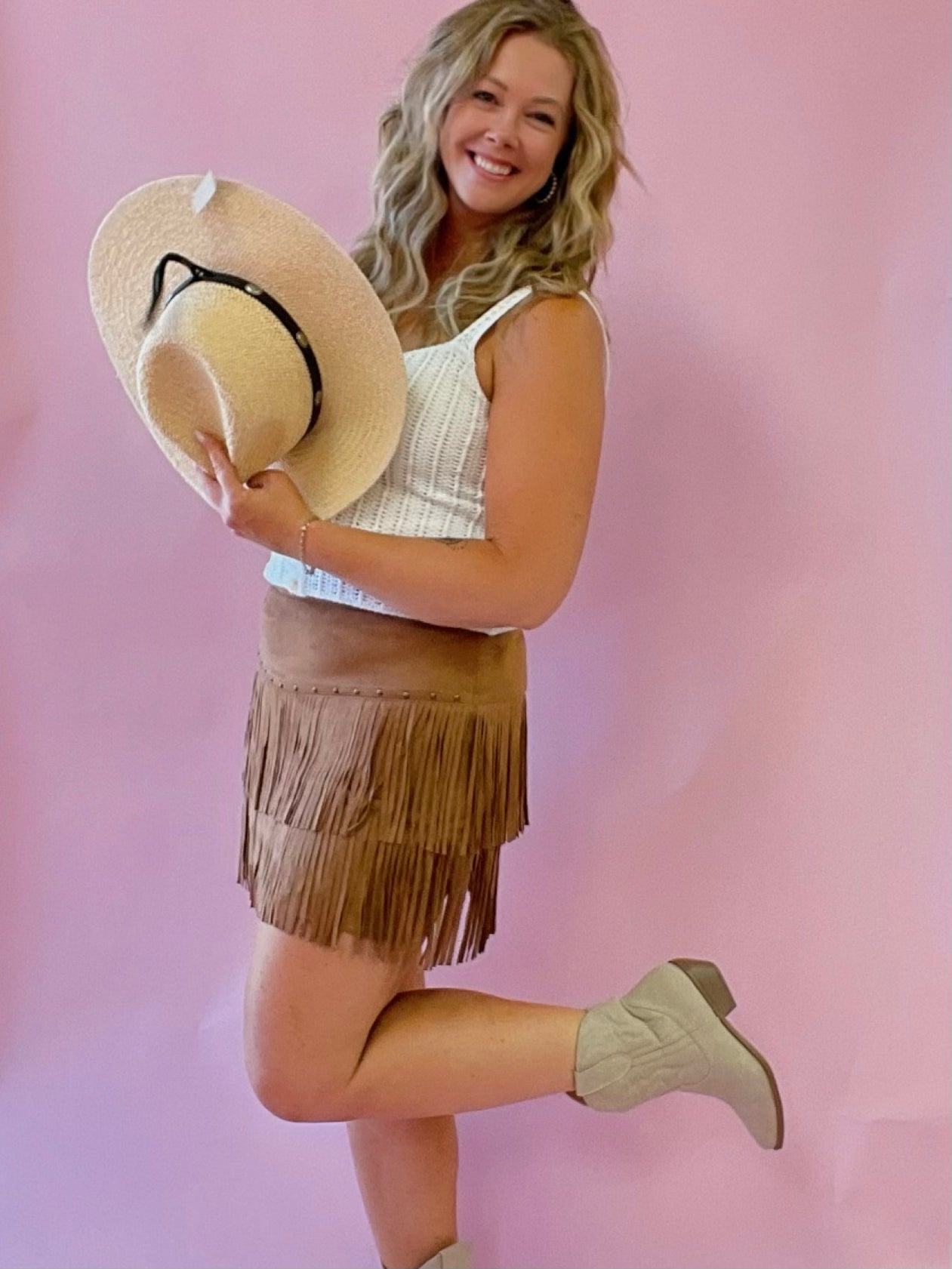 Concert Going Crochet Tank in White