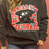 Kansas City Football Helmet Sweatshirt in Gray