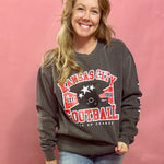 Kansas City Football Helmet Sweatshirt in Gray