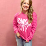 Kansas City Football Sweatshirt with Heart on the Sleeve