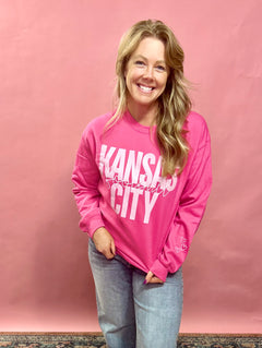 Kansas City Football Sweatshirt with Heart on the Sleeve