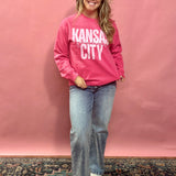 Kansas City Football Sweatshirt with Heart on the Sleeve