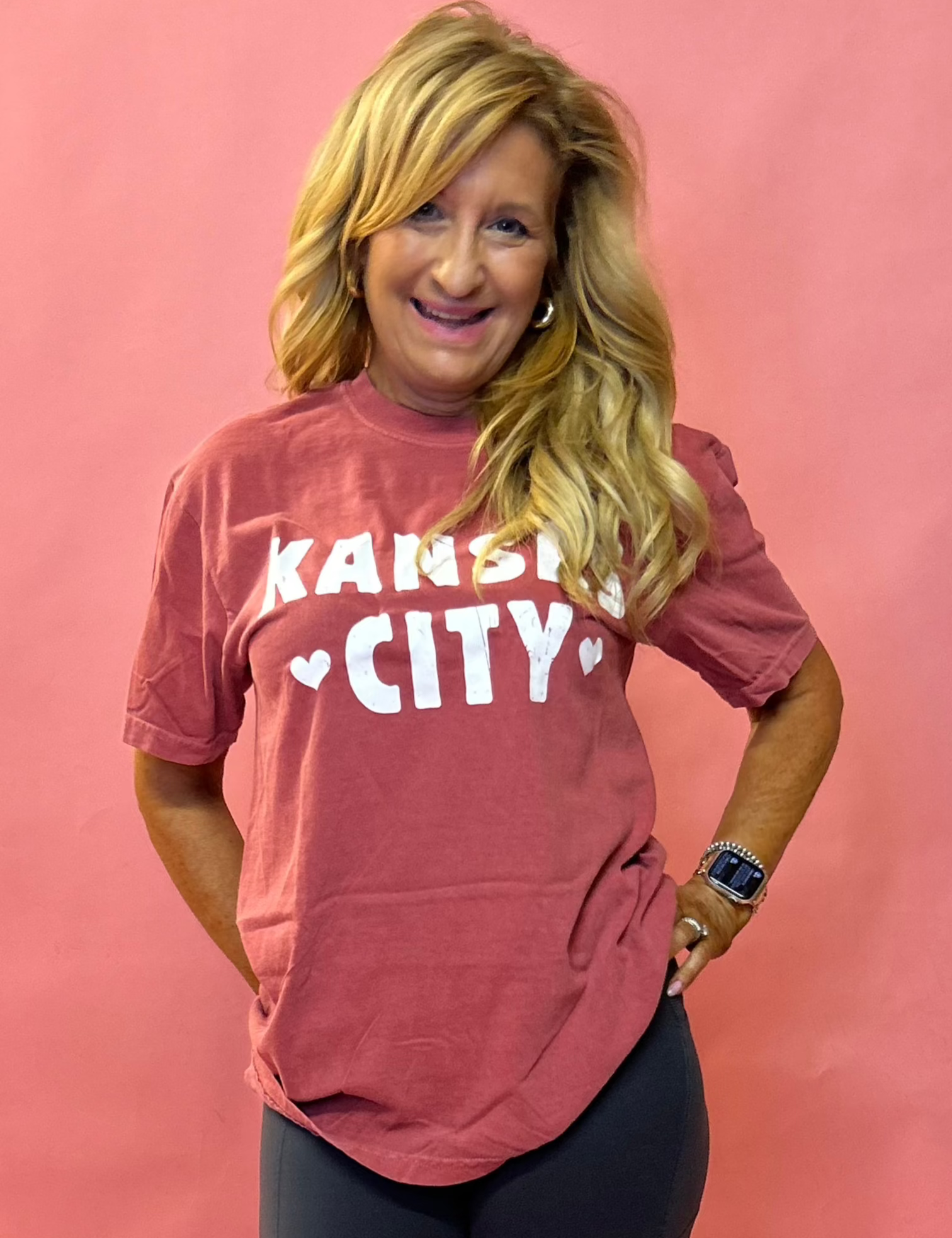 Kansas City Graphic Tee with Hearts