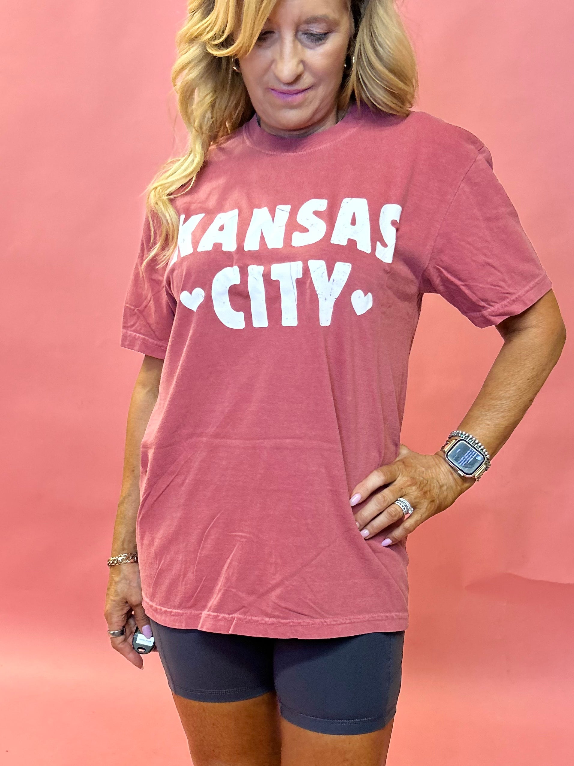 Kansas City Graphic Tee with Hearts