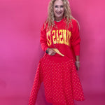 Kansas City Red Polka Dot 2 Sided Mock Sweatshirt