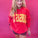 Kansas City Red Polka Dot 2 Sided Mock Sweatshirt