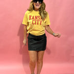 Kansas City Vintage Block Graphic Tee in Mustard