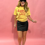 Kansas City Vintage Block Graphic Tee in Mustard