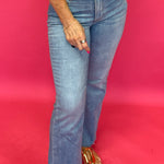 Kelsey High Rise Crop Flare in Medium Wash - Shabby 2 Chic Boutiques