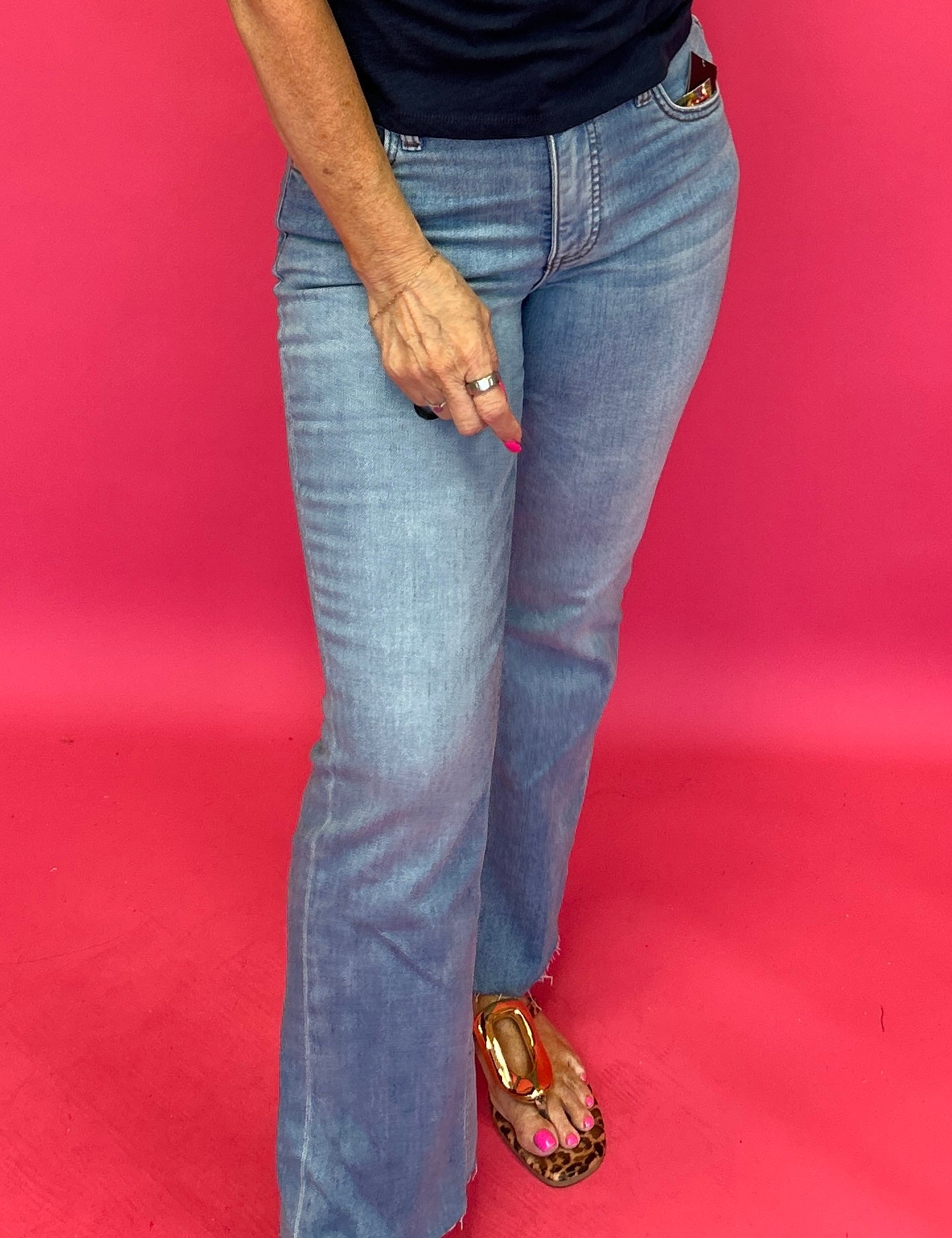 Kelsey High Rise Crop Flare in Medium Wash - Shabby 2 Chic Boutiques