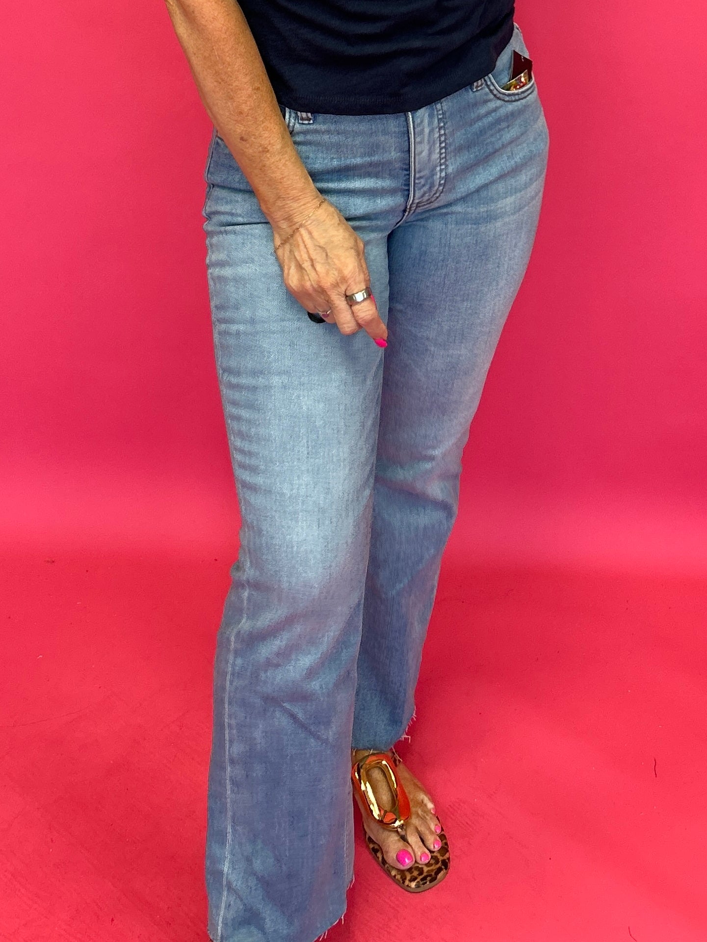 Kelsey High Rise Crop Flare in Medium Wash - Shabby 2 Chic Boutiques