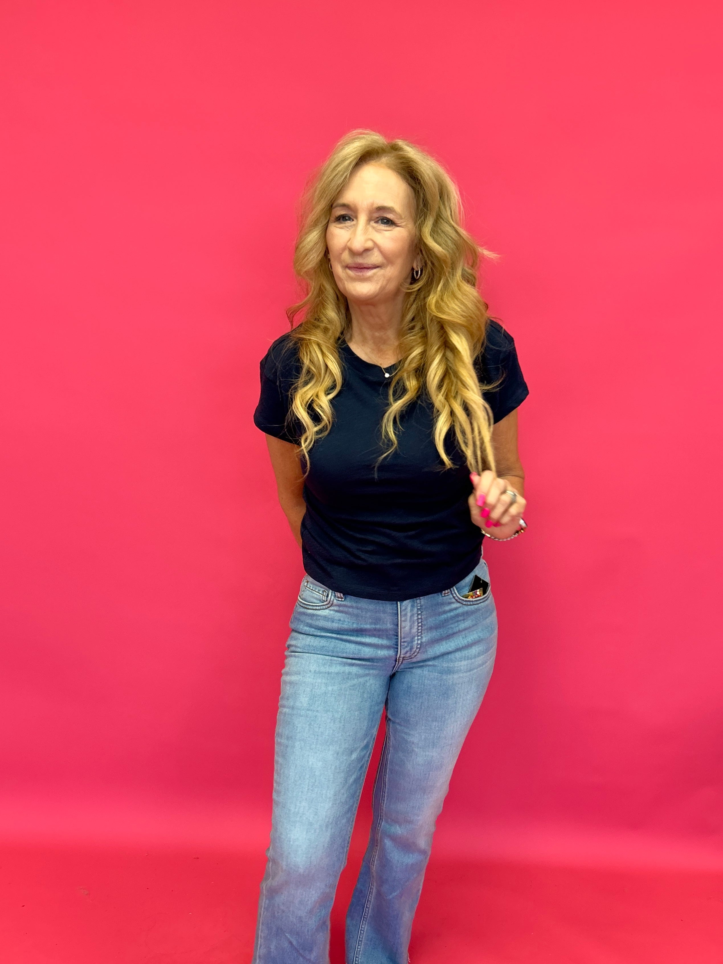 Kelsey High Rise Crop Flare in Medium Wash - Shabby 2 Chic Boutiques