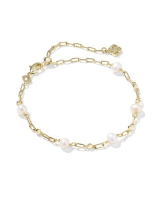 Kendra Scott Ashton Delicate Chain Bracelet Gold Freshwater Cultured Pearl
