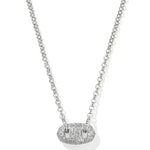 Bailey Pave Short Pendent Necklace in Silver