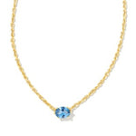 Kendra Scott Cailin Crystal Pendant Necklace Gold Blue Violet Crystal