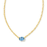 Kendra Scott Cailin Crystal Pendant Necklace Gold Blue Violet Crystal