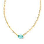 Kendra Scott Cailin Crystal Pendant Necklace Gold Aqua Crystal