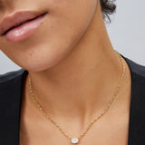 Cailin Gold Pendant Necklace in Ivory Mother-of-Pearl