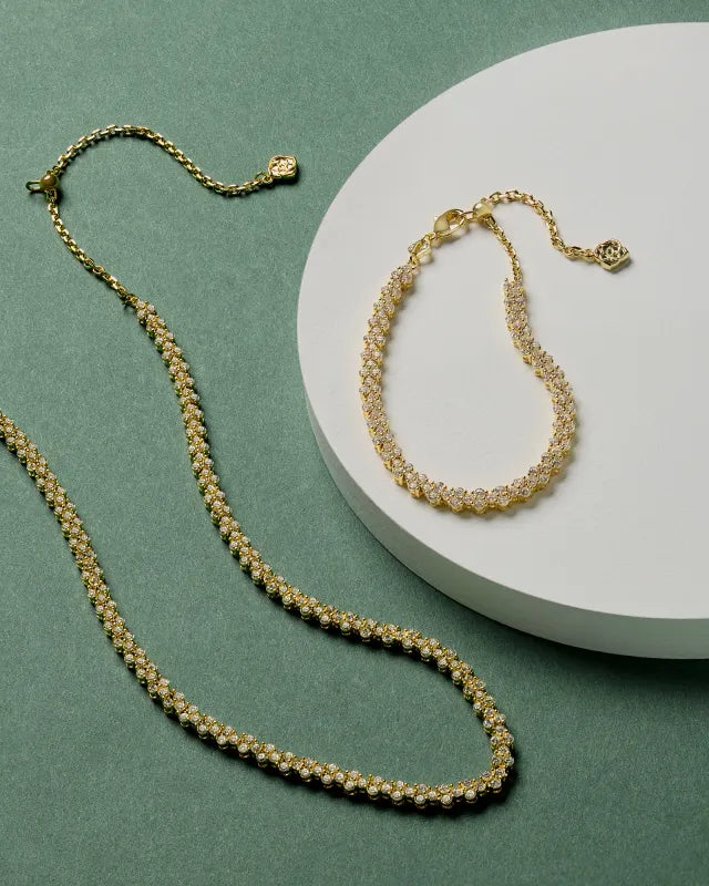 Emery Tennis Necklace in Gold