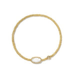 Kendra Scott Grayson Stretch Bracelet Gold White Mother Of Pearl