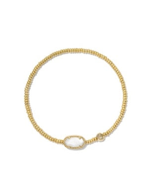 Kendra Scott Grayson Stretch Bracelet Gold White Mother Of Pearl