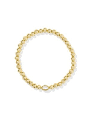 Kendra Scott Mini Elaina Stretch Bracelet Gold Ivory Mother Of Pearl