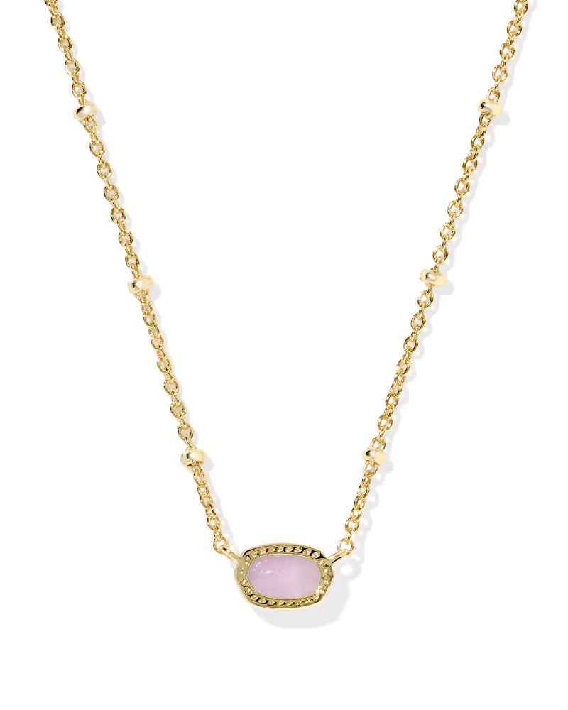 Kendra Scott Mini Elisa Satellite Short Pendant Necklace Gold Purple Amethyst