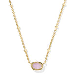 Kendra Scott Mini Elisa Satellite Short Pendant Necklace Gold Purple Amethyst