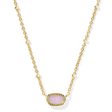 Kendra Scott Mini Elisa Satellite Short Pendant Necklace Gold Purple Amethyst