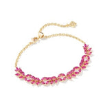 Kendra Scott Rosalie Tennis Bracelet Gold Pink Crystal