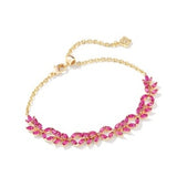 Kendra Scott Rosalie Tennis Bracelet Gold Pink Crystal