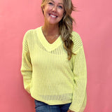 Kiami Crochet Sweater in Lime Green