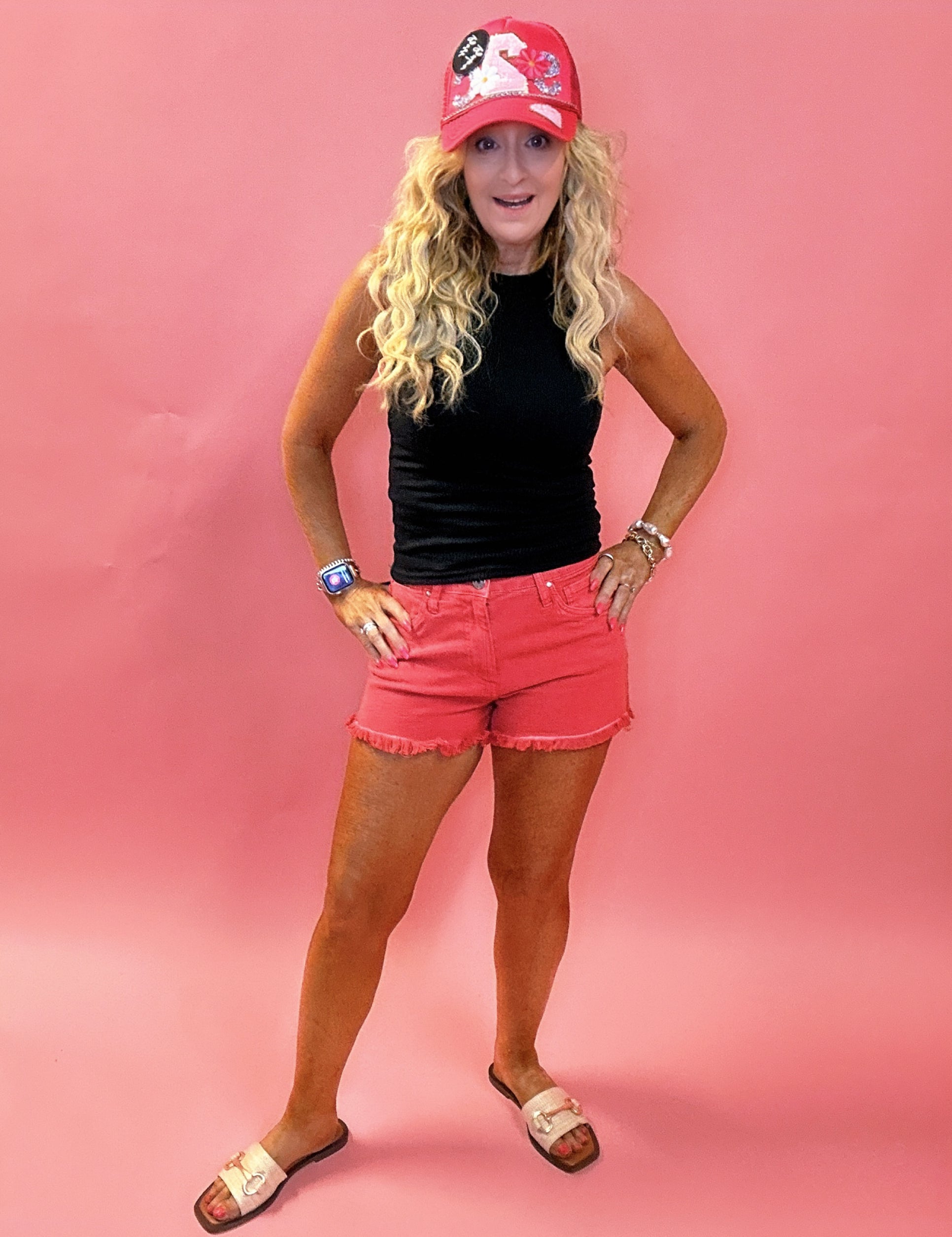 Jane High Rise Shorts in Watermelon