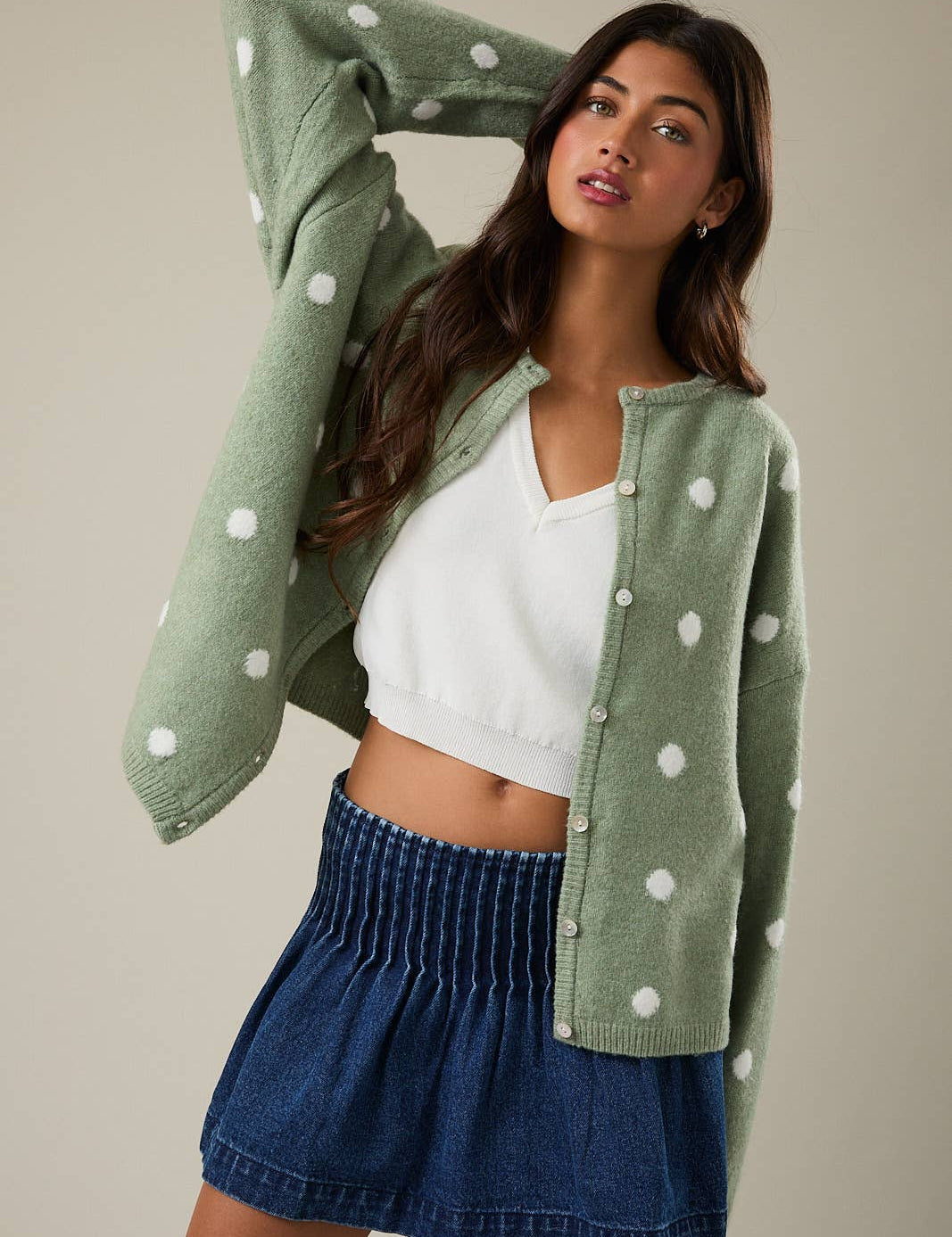 Sweet Spot Polka Dot Knit Cardigan